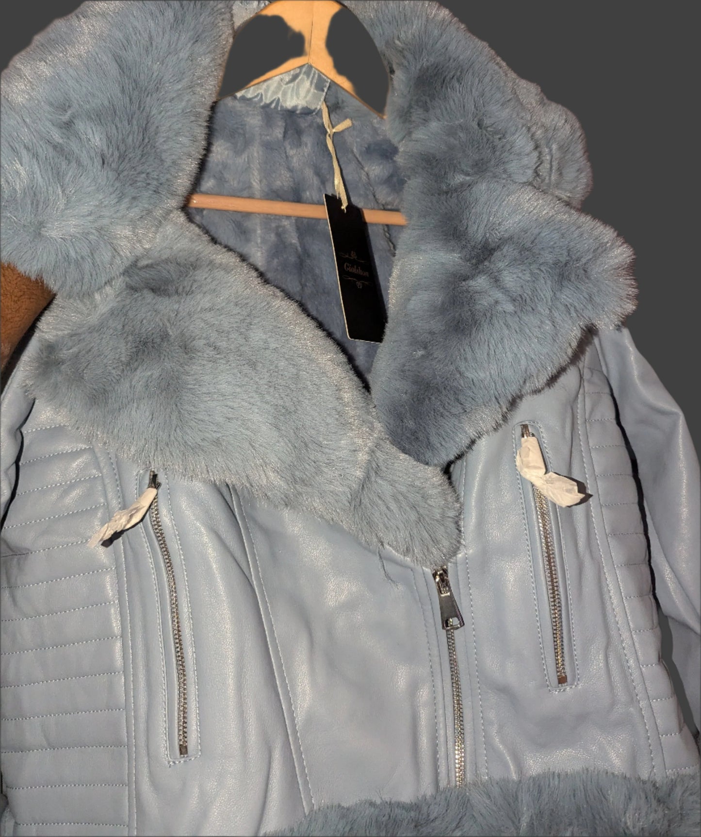 Light blue biker Jacket